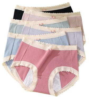 ACMEDE Mädchen Perioden Unterwäsche Baumwolle Unterhosen Menstruation Slip 8-18 Jahre, Teenager Mädchen Baumwolle Unterwäsche bunt Weiche Schlüpfer für Teen, 30-60kg