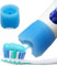 SqueezMe Toothpaste Caps by Chrome Cherry, Self-Closing, Reusable Silicone Lids, Mess-Free Toothpaste Dispenser for Kids & Adults, Bathroom Accessory for Tooth and Gum Health, Self-Standing Blue