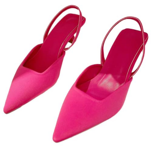 ticticlily Escarpins Femme Talons Hauts Sexy Sandales High Heels Escarpins en PU Cuir Verni Classique Mode Soiree Mariage Chaussures E Rose Rouge 38 EU