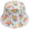 ZLYC Männer Frauen Sommer Fischerhüte Obst Hut, Weiße Tropische Blumen, One Size