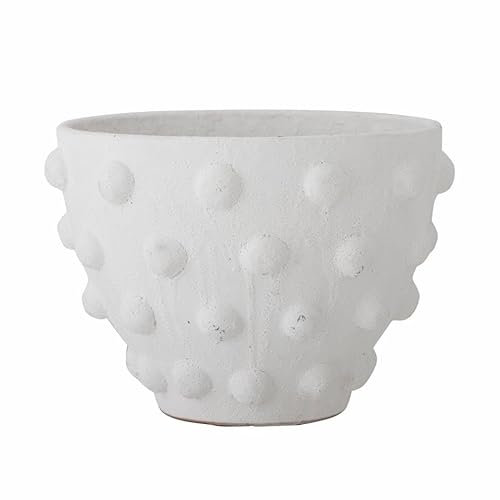 Rokiya Pot de fleurs décoratif, blanc, terre cuite