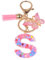 YPYMOD Lnitialen Schlüsselanhänger Quaste Schmetterling Pailletten Liebe Brief Schlüsselanhänger,Rosa(S)