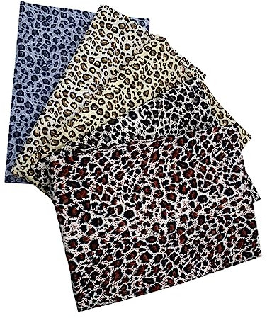 BELLIFFY Baumwoll-patchworkstoff Leopardenmuster 5 Stück Glatt Langlebig DIY-Stoff Für Bastelarbeiten Dekostoff Patchwork