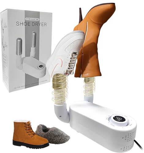 Boot Dryer for Work Boots, Dry Wet Shoes with 360° Heat Blower, Intelligent Shoes Dryer with 4 Drying Cycle, Suitable for Boots, Glove, Ski Boot, Helmet, Folding and Hanging Design