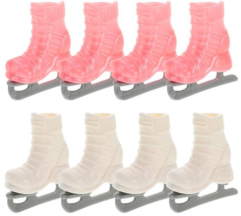 UPKOCH Mini Rollschuhe Für Puppen 4 Paar Kunststoff Rollschuhe Zubehör Für Puppenhaus Dekoration Und Kreative Rollenspiele