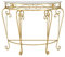 Consolle a Mezzaluna Con Gambe A Spirale In Metallo, Tavolo D'ingresso con Piano In Finto Marmo, Tavolo D'ingresso con Divano Semicircolare Per Soggiorno, Corridoio, Ingresso, Piccoli Spazi(Gold,70x35