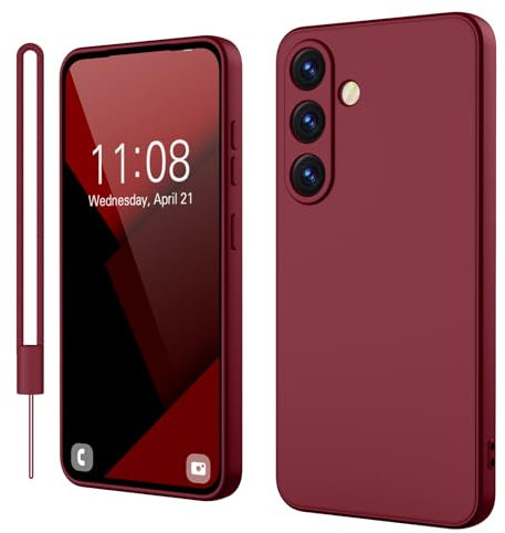 Andwing für Samsung Galaxy A54 Hülle Silikon-Schutzhülle mit Rundumschutz & Kameraschutz | Weiches Kratzfester Mikrofaser-Innenfutter | Kompatibel mit 4G/5G Modellen-TiefRot
