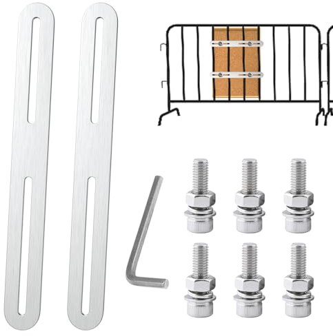 HO2NLE 2 Pezzi Fissaggio per Cassetta Postale Argento Connettori Piani Regolabili 215 × 24mm Staffe Piatte Forate per Riparazione Fissaggio Mobili e Legno Progetti Fai da Te