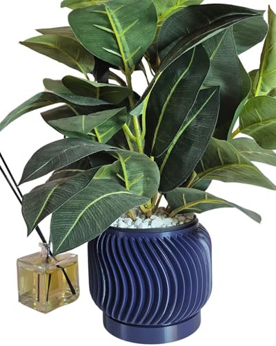 3DByEma - Modern 3D Printed Succulent Planter, Stylish Glow Design Plant Pot with Drainage, Indoor Garden Container - Home Office Desk Decor Gift