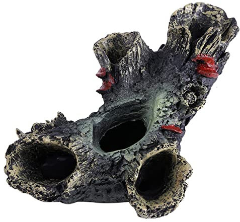 Jwthee Aquariumdekorationen Harz Hohlbaum Rumpf Origination, Harz Driftwood Aquarium Dekoration Fischtank Holz Harz Aquarium Dead Wood Fisch, um Loch -Tank Ornament zu vermeiden