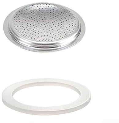 Niceminiwall Guarnizioni per caffè, include guarnizione in gomma moka e setaccio, realizzate in silicone flessibile, adatte a tutte le macchine da caffè più comuni (1 tazza + setaccio)
