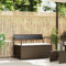 Fasba Gartenbank mit Stauraum und Kissen Braun Poly Rattan, Parkbank Sitzbank Gartenmöbel Balkonbank Bank Terrassenbank