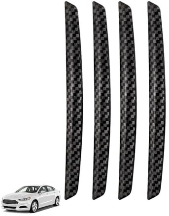 4 Pcs Car Door Edge Protector,Universal Black Anti-Collision Guards Protection Accessories Handle Sill Strip Protectors Carbon Fibre Texture Guard Strips For Cars Against Dings And Scratches