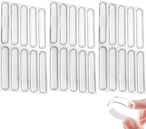 30 Pcs Clear Door Bumpers, 6.3cm Self Adhesive Silicone Door Slam Stopper Strips, Transparent Rubber Wall Protector Pads for Cabinet, Furniture, Toilet Lid, Car Door