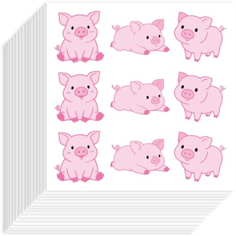 Hobbspring 180 Stück Rosa Schweinchen Aufkleber 25mm Selbstklebend Dekorative Papieraufkleber Wasserfest Schweinchen Planer Aufklebers Für Scrapbook Kalender Journal Basteln Party Geschenktüte Dekor