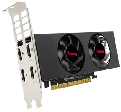 Xynsviu GTX1050 Ti 4GB GDDR5 4 HDMI 4K 60Hz Multi Monitor Graphics Card | 4 HDMI card for office multi-screen, trading and digital signage; supports up to 3840x2160 60Hz