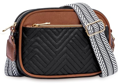 Toptime Umhängetasche Damen, PU Leder Crossbody Bag mit Verstellbarem Breitem Schultergurt, Moden Handytasche zum Umhängen, Kleine Schultertasche Damen für Dating, Shopping, Reisen, Urlaub