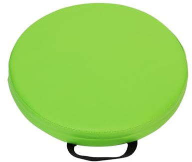 Sitzkissen Schule - Kinder Sitzkissen 35 cm Rund, Bodenkissen mit Griff & Reißverschluss, 5 cm Dicke Schaumstofffüllung, Wasserdichte PU Bezug, Sitzpolster für Klassenzimmer,Camping (Green)