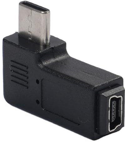 Adaptateur USB C à Angle Droit – Connecteur mâle 5 Broches Femelle de Type C, Mini convertisseur Portable, prêt pour Le Voyage | PC, Ordinateur Portable, Smartphone, Tablette, Appareil Photo, GPS