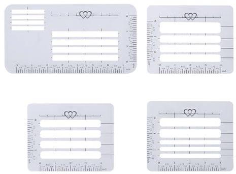 4 x Briefumschlag-Schablonen für Umschläge, Adressführungsschablonen, leicht, tragbar, DIY, Lineal, Linienführung, Schablonen-Set