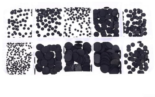 500 Stück leitfähige Silikon-Tastatur-Pads, schwarze Gummi-Tastenkontakte für Fernbedienungs-Reparatur, hohe Empfindlichkeit, elektronische Dichtung, Sortiment 1,5 mm - 8 mm