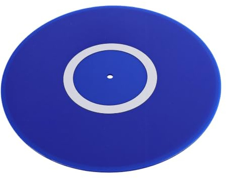 Asixxsix Skivspelare i Akryl för 12-tums Skivspelare (Blå) | Anti Static Slipmatta, 11,8 Tum, Anti Slip, Platter Slipmatta, Platter Platter Mat