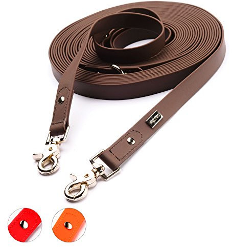 PetTec Hundeleine, Schleppleine & Führleine *10m* bis 80kg, verstellbare Trainingsleine/Ausbildungsleine/Trekkingleine für Hunde aus TRIOFLEX (ähnl. Biothane), wasserabweisend & robust, Dog Leash