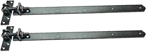 Premium Ladenbänder verzinkt mit Kloben verstellbar um 30 mm für Zauntor Länge 800 mm x Breite 40 mm, 2 Stück (Set)