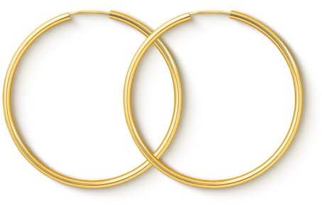 EDELIND Creolen Gold 40mm 750 Gelbgold - Hoop Ohrringe 18 Karat Echt Gold für Damen Mädchen Breite 2 mm - Basic Goldschmuck Damenohrringe mit Schmuck Geschenk Box Made in Germany