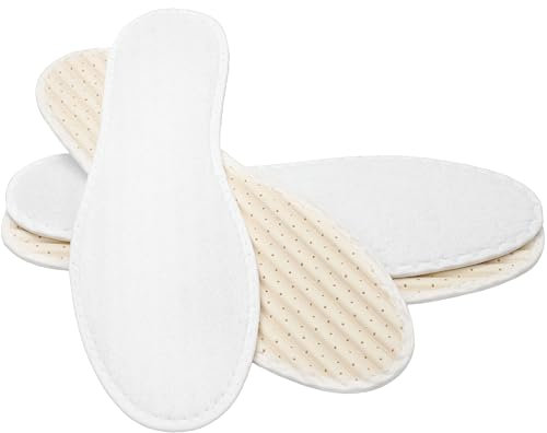 biped 2 paires de semelles pieds nus - semelles en tissu éponge 100% coton et latex souple amortissant - semelles intérieures contre les odeurs de pieds et les bactéries z1016(38)