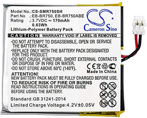 CS-SMR750SH Akku 170mAh Kompatibel mit [Samsung] Galaxy Gear S R750, Gear S, SM-R750A, SM-R750B, SM-R750D, SM-R750P, SM-R750R4, SM-R750V, SM-V750 Ersetzt AA1FA09fs/-B, EB-BR750, EB-BR750ABE