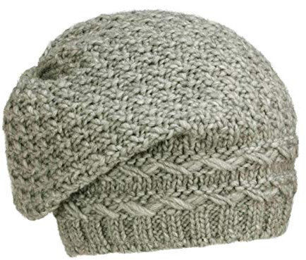 Rassow Alpaka 2 Lange Strickmütze mit Alpakawolle - Hellgrau (91) - One Size