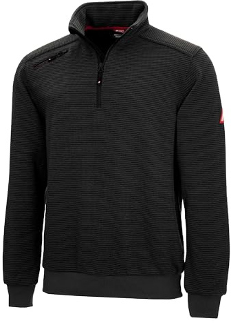 Nitras Herrenpullover Motion TEX Plus für die Arbeit mit Gummibund & hohen Stehkragen in Schwarz Größe S