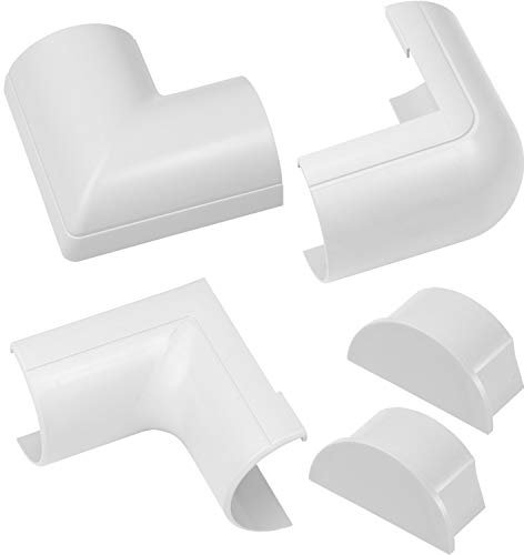 D-Line CLOAP5025W Maxi Kabelkanal Clip-Over Verbindungsstücke Multipack, Aufsteckbare Verbindungsstücke, Verbinden Sie mehrere 50x25mm Kabelkanäle - 5-teiliges Kabelkanal Zubehör Set - Weiß