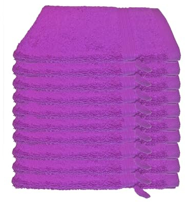 Julie Julsen 10er Pack Waschlappen 29 Farben erhältlich weich und saugstark 500gsm Öko Tex Lila 15 x 21 cm B-Ware