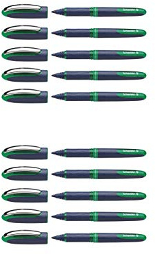 Schneider Schreibgeräte Tintenroller One Business, Ultra-Smooth-Spitze 0,6 mm (10x Grün)
