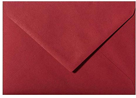 Paper24 50 Briefumschläge DIN C6 114x162 mm, nassklebend, für Einladungen, Grußkarten A6, für Hochzeit, Geburtstag in Bordeaux