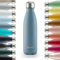 Blumtal® Bouteille isotherme Charles- Gourde 350ml - Gourde inox sans BPA froid&chaud- Contenant isotherme en métal- Bouteille d'eau- Gourde acier inoxydable- Bouteille isotherme 350ml - Bleu-gris