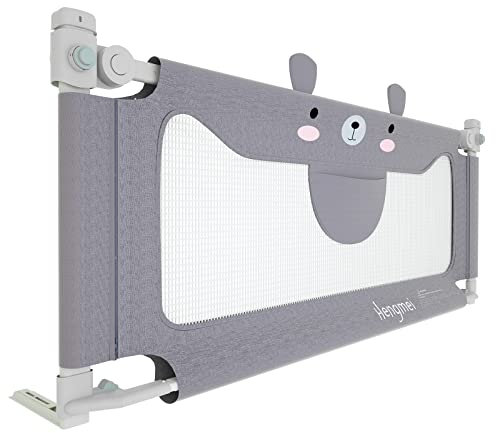 HENGMEI Bettgitter Bettschutzgitter Kinderbettgitter 180cm Babybettgitter Rausfallschutz höhenverstellbar für Babys und Kinder (Kleiner Bär)