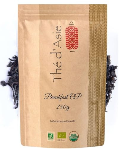 Khla - Thé Noir Bio Breakfast OP - Sachet Vrac 250 g - Thé Matin Biologique - Feuilles Séchées - Thé d’Asie Brunch Petit Déjeuner - Origine Sri Lanka - Tisane & Infusion