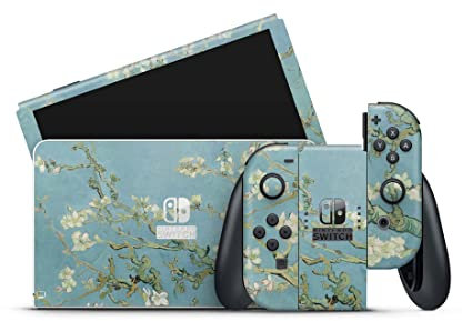 Skins4u Skin Design Folie kompatibel mit Nintendo Switch Konsole & Controller V1 Aufkleber Skins Wraps Decal Blossoming