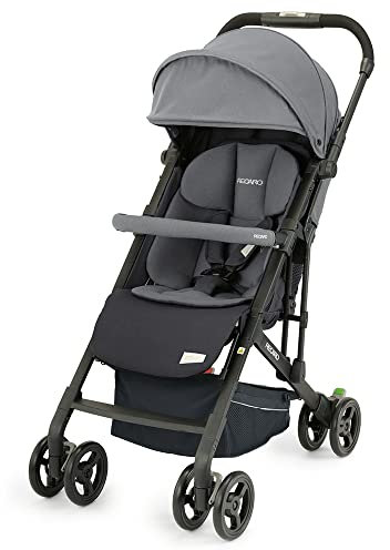 RECARO Kids, Easylife Elite 2, Buggy mit verstellbarer Rückenlehne, Reise-Kinderwagen mit Einhand-Faltmechanismus, Sonnenschutz, ergonomisch, für Kinder von 3 Jahren (max. 15 kg), Prime Silent Grey