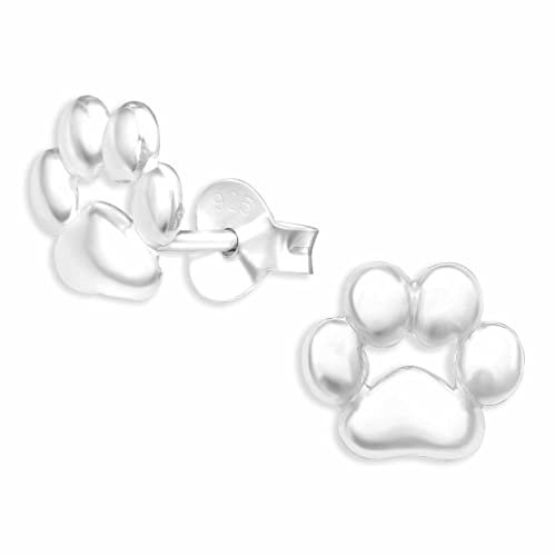 Monkimau Pfoten Ohrstecker Ohrringe aus 925 Silber Schmuck Silberohrringe Medizinisch für Kinder Mädchen Damen Frauen