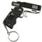 Rubber Band Gun Toy, Cool Keychain Metal Folding Rubber Gun with 50 Rubber Bands for Outdoor Activities Game, Gift for Kids Adults (black)