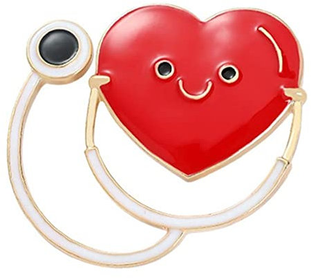 Red Emaille Brosche Liebe Stethoskop Brosche Kreative Cartoon Brosche Medizinische Abschlussgeschenk Für Männer Frauen