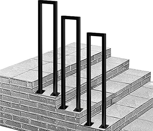 Black Metal Hand Rail for Front Porch, Indoor Outdoor Stair Railing Handrail Picket Fits 1 Steps Grab Rails, Handrail for Exterior Staircase (Size : 2.8ft/85cm)