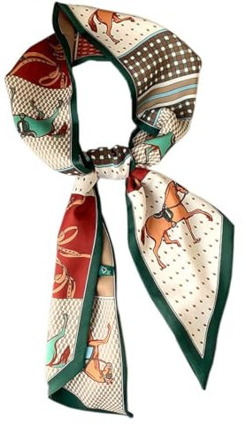 HEVIBK Reproduktion monogrammiert Seidenschal, Stirnband Pferdeschwanz, Seidenschal Gürtel, Bogen wickeln (sjchima, 150cm*15cm)