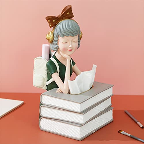Taschentuchbox Nordic Bubble Girl Taschentuchbox Ornament Zuhause Wohnzimmer Couchtisch Pumppapierbox Fernbedienung Aufbewahrungsbox (Farbe: Dunkelgrün, Größe: 33 * 20 * 18 cm)