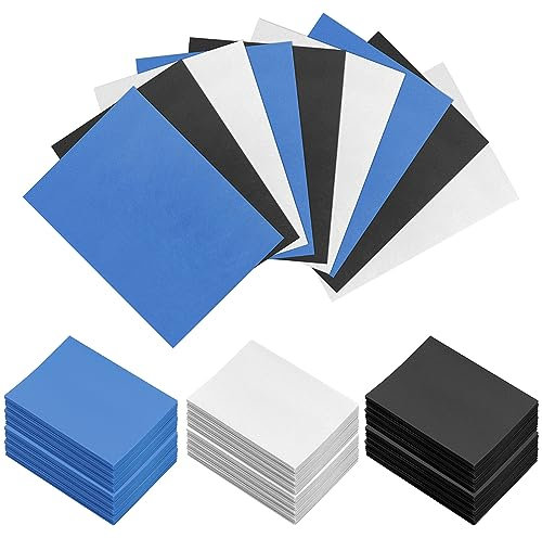 Homgaty 300 Pcs Standard Card Sleeves, Clear Deck Protectors Card Protector Sleeves for Pokemon,Trading Card,Magic (Black+White+Blue)