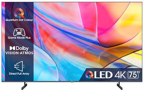 Hisense 75 QLED 4K 2023 75A72KQ, Smart TV VIDAA U6, Dolby Vision, HDR 10+, Game Mode Plus, Alexa Built-in, VIDAA Voice, Tuner DVB-T2/S2 HEVC 10, lativù 4K